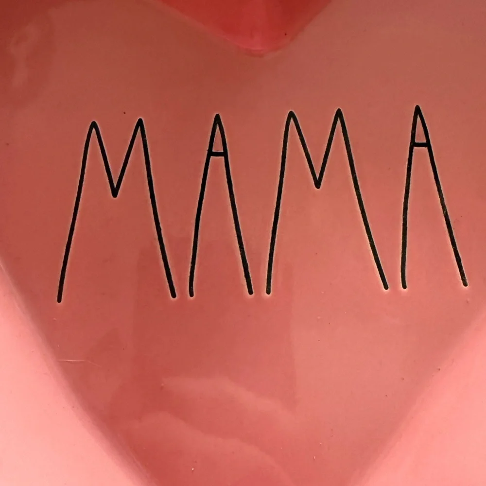 Rae Dunn Artisan Collection “Mama” Heart Ceramic Pink Dish